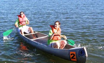 A boat actively racing
